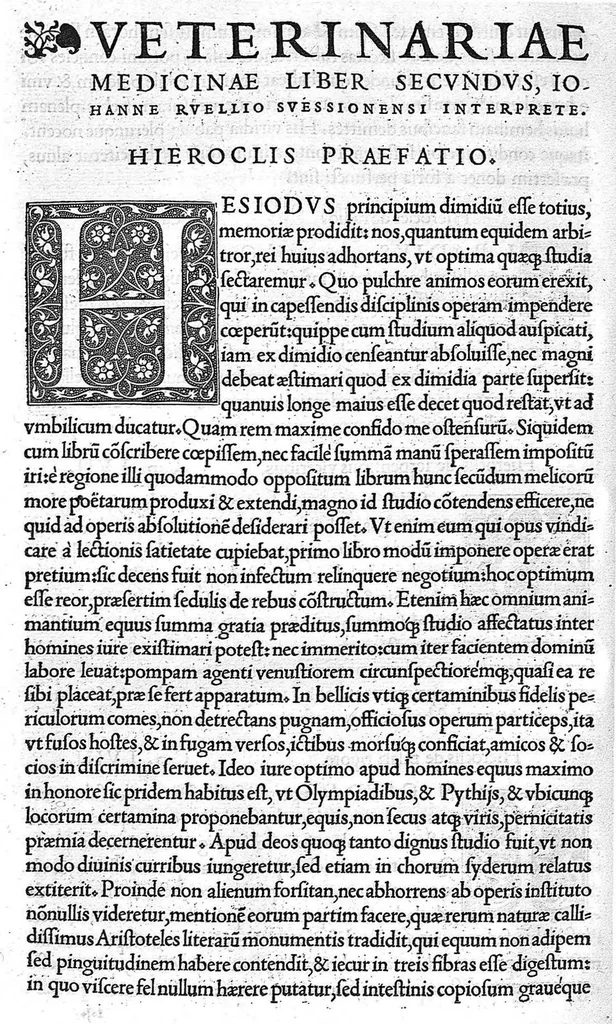 An illustration from Veterinariae medicinae libri II Johanne Ruellio suessionensi interprete., 1530, leaf 152