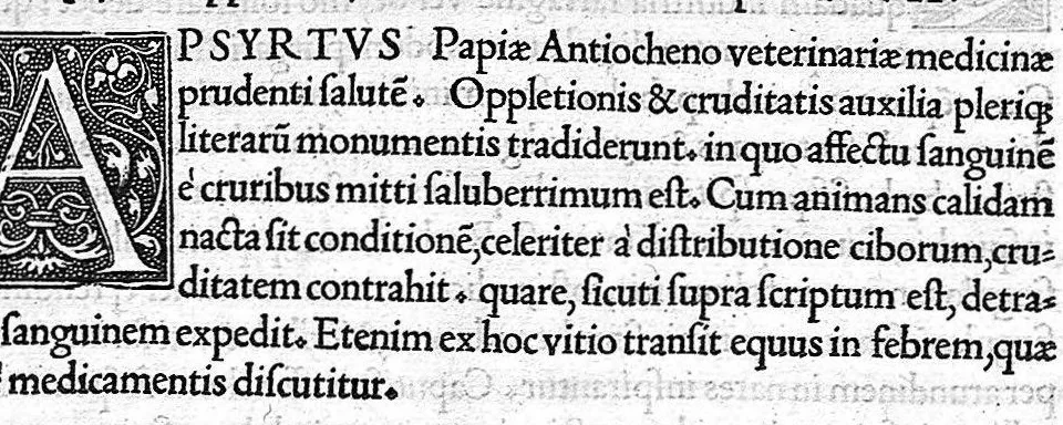 An illustration from Veterinariae medicinae libri II Johanne Ruellio suessionensi interprete., 1530, leaf 206