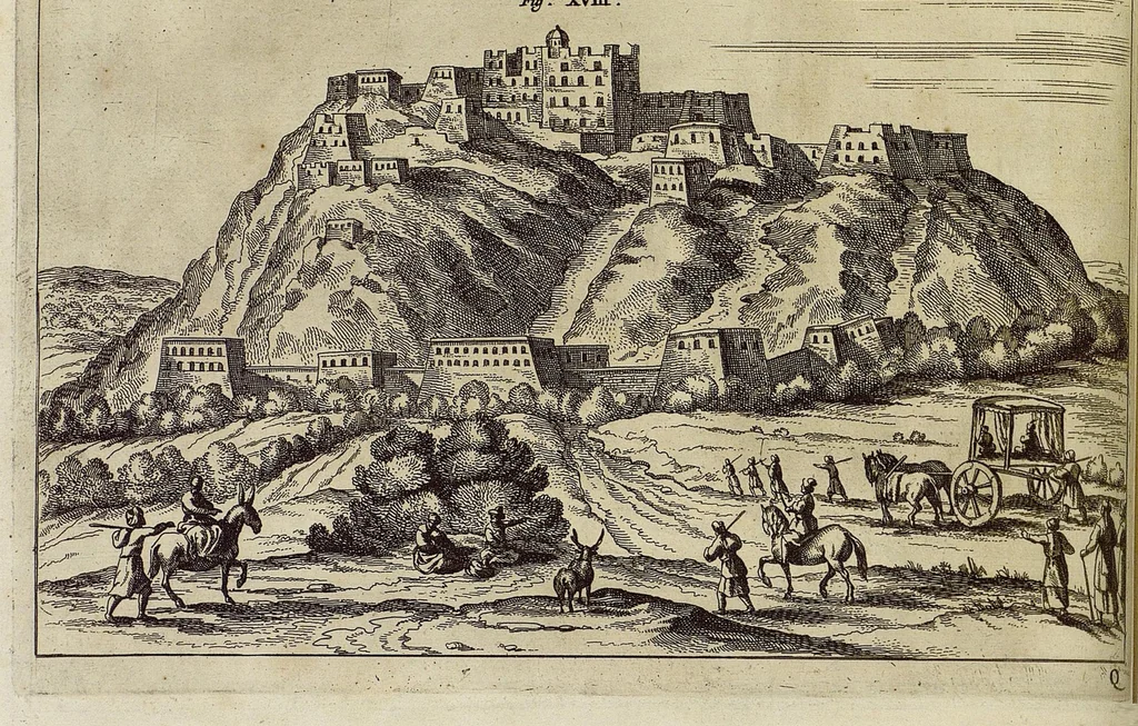 An illustration from Athanasii Kircheri e Soc. Jesu China monumentis, qua sacris qua profanis, nec non variis naturæ & artis spectaculis, aliarumque rerum memorabilium argumentis illustrata, auspiciis Leopoldi Primi, Roman. imper semper Augusti, 1667, leaf 105