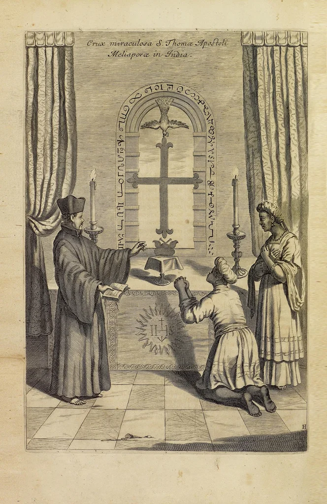 An illustration from La Chine d'Athanase Kirchere de la Compagnie de Jesus, illustrée de plusieurs monuments tant sacrés que profanes, et de quantité de recherches de la nature & de l'art a quoy on à adjousté de nouveau les questions curieuses que le serenessime Grand Duc de Toscane a fait depuis peu du P. Jean Grubere touchant ce grand Empire. Avec un dictionnaire chinois & françois, lequel est tres-rare, & qui n'a pas encores paru au jour, 1670, leaf 105