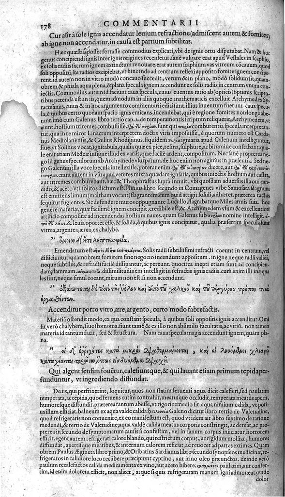 An illustration from Theophrasti Eresii, peripateticorum post Aristotelem principis, Pleraque : antehac Latine nunquam, nunc Graece & Latine simul edita. Interpretibus, Daniele Furlano Cretensi, Adriano Turnebo. Accesserunt, Liber de innato spiritu, Aristoteli attributus, & Danielis Furlani Uberes ad omnia Commentarii : Ex Bibliotheca Ioan. Vincentii Pinelli, 1605, leaf 179