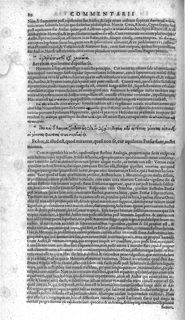 An illustration from Theophrasti Eresii, peripateticorum post Aristotelem principis, Pleraque : antehac Latine nunquam, nunc Graece & Latine simul edita. Interpretibus, Daniele Furlano Cretensi, Adriano Turnebo. Accesserunt, Liber de innato spiritu, Aristoteli attributus, & Danielis Furlani Uberes ad omnia Commentarii : Ex Bibliotheca Ioan. Vincentii Pinelli, 1605, leaf 81
