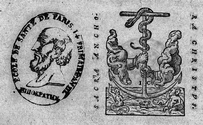 An illustration from Simonis Simonii,... In librum Aristotelis : Peri tôn aisthêtêriôn kai tôn aisthêtôn , hoc est : de Sensuum instrumentis et de his quae sub sensum cadunt, commentarius unus. Ejusdem in librum Arist. : peri Mnêmês kai tês anamnêseôs, hoc est : de Memoria et reminiscentia, commentarius alter..., 1566, leaf 0