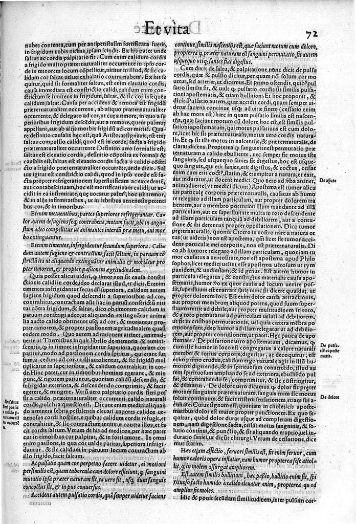 An illustration from Parva naturalia Augustini Niphi medices philosophi Suessani, videlicet Physiognomicorum libri tres, De animalium motu lib. unus, De longitudine & brevitate vitae lib. unus, De juventute & senectute lib. unus, De respiratione lib. unus, De morte & vita lib. unus, De memoria & reminiscentia lib. unus, De somno & vigilia lib. unus, De insomniis lib. unus, De divinatione naturali, artificiosa, et de prophetia lib. unus. Omnia post primas editiones nunc primum emendatiora in lucem prodeunt, 1550, leaf 142
