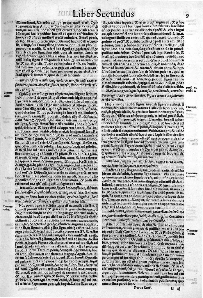 An illustration from Parva naturalia Augustini Niphi medices philosophi Suessani, videlicet Physiognomicorum libri tres, De animalium motu lib. unus, De longitudine & brevitate vitae lib. unus, De juventute & senectute lib. unus, De respiratione lib. unus, De morte & vita lib. unus, De memoria & reminiscentia lib. unus, De somno & vigilia lib. unus, De insomniis lib. unus, De divinatione naturali, artificiosa, et de prophetia lib. unus. Omnia post primas editiones nunc primum emendatiora in lucem prodeunt, 1550, leaf 16