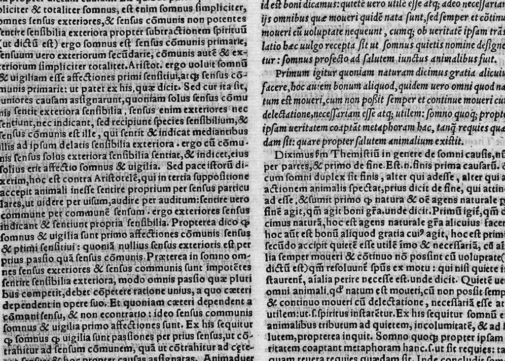 An illustration from Parva naturalia Augustini Niphi medices philosophi Suessani, videlicet Physiognomicorum libri tres, De animalium motu lib. unus, De longitudine & brevitate vitae lib. unus, De juventute & senectute lib. unus, De respiratione lib. unus, De morte & vita lib. unus, De memoria & reminiscentia lib. unus, De somno & vigilia lib. unus, De insomniis lib. unus, De divinatione naturali, artificiosa, et de prophetia lib. unus. Omnia post primas editiones nunc primum emendatiora in lucem prodeunt, 1550, leaf 178
