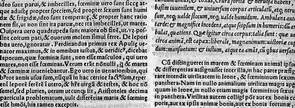 An illustration from Parva naturalia Augustini Niphi medices philosophi Suessani, videlicet Physiognomicorum libri tres, De animalium motu lib. unus, De longitudine & brevitate vitae lib. unus, De juventute & senectute lib. unus, De respiratione lib. unus, De morte & vita lib. unus, De memoria & reminiscentia lib. unus, De somno & vigilia lib. unus, De insomniis lib. unus, De divinatione naturali, artificiosa, et de prophetia lib. unus. Omnia post primas editiones nunc primum emendatiora in lucem prodeunt, 1550, leaf 21