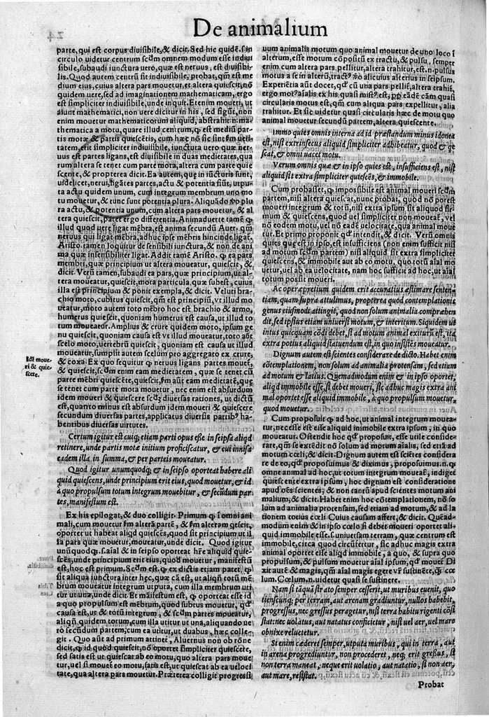 An illustration from Parva naturalia Augustini Niphi medices philosophi Suessani, videlicet Physiognomicorum libri tres, De animalium motu lib. unus, De longitudine & brevitate vitae lib. unus, De juventute & senectute lib. unus, De respiratione lib. unus, De morte & vita lib. unus, De memoria & reminiscentia lib. unus, De somno & vigilia lib. unus, De insomniis lib. unus, De divinatione naturali, artificiosa, et de prophetia lib. unus. Omnia post primas editiones nunc primum emendatiora in lucem prodeunt, 1550, leaf 47