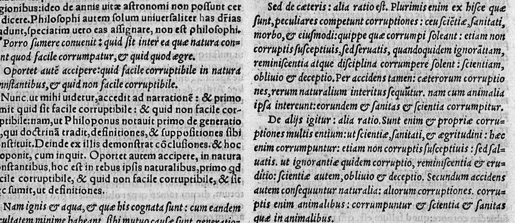 An illustration from Parva naturalia Augustini Niphi medices philosophi Suessani, videlicet Physiognomicorum libri tres, De animalium motu lib. unus, De longitudine & brevitate vitae lib. unus, De juventute & senectute lib. unus, De respiratione lib. unus, De morte & vita lib. unus, De memoria & reminiscentia lib. unus, De somno & vigilia lib. unus, De insomniis lib. unus, De divinatione naturali, artificiosa, et de prophetia lib. unus. Omnia post primas editiones nunc primum emendatiora in lucem prodeunt, 1550, leaf 72