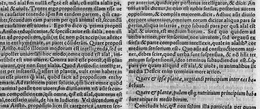 An illustration from Parva naturalia Augustini Niphi medices philosophi Suessani, videlicet Physiognomicorum libri tres, De animalium motu lib. unus, De longitudine & brevitate vitae lib. unus, De juventute & senectute lib. unus, De respiratione lib. unus, De morte & vita lib. unus, De memoria & reminiscentia lib. unus, De somno & vigilia lib. unus, De insomniis lib. unus, De divinatione naturali, artificiosa, et de prophetia lib. unus. Omnia post primas editiones nunc primum emendatiora in lucem prodeunt, 1550, leaf 92