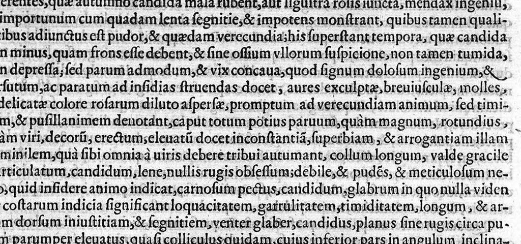 An illustration from In Physiognomica Aristotelis commentarii a Camillo Baldo, ... lucubrati. Opus ... Hieronymi Tamburini diligentia et sumptibus nunc primum in lucem editum..., 1621, leaf 322