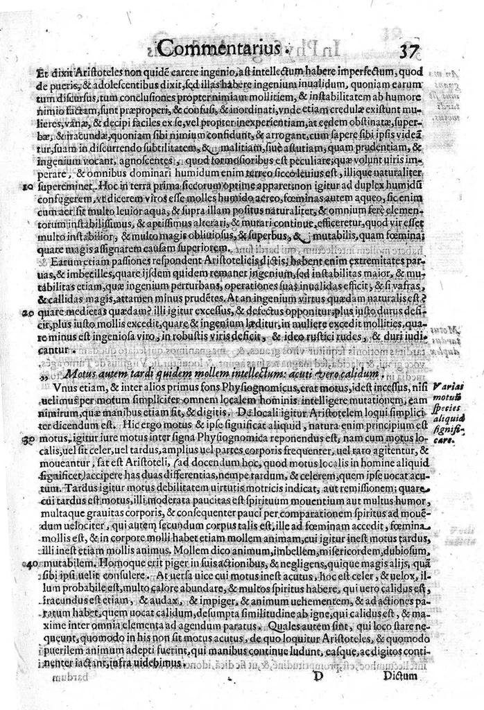 An illustration from In Physiognomica Aristotelis commentarii a Camillo Baldo, ... lucubrati. Opus ... Hieronymi Tamburini diligentia et sumptibus nunc primum in lucem editum..., 1621, leaf 52