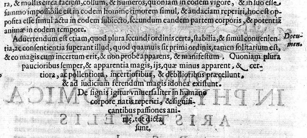 An illustration from In Physiognomica Aristotelis commentarii a Camillo Baldo, ... lucubrati. Opus ... Hieronymi Tamburini diligentia et sumptibus nunc primum in lucem editum..., 1621, leaf 62