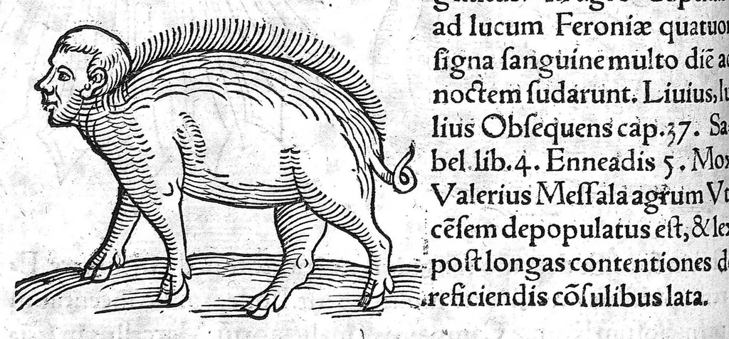 An illustration from Prodigiorum ac ostentorum chronicon, quae, praeter naturae ordinem, et in superioribus et his inferioribus mundi regionibus, ab exordio mundi usque ad haec nostra tempora acciderunt... conscriptum per Conradum Lycosthenem,..., 1557, leaf 135