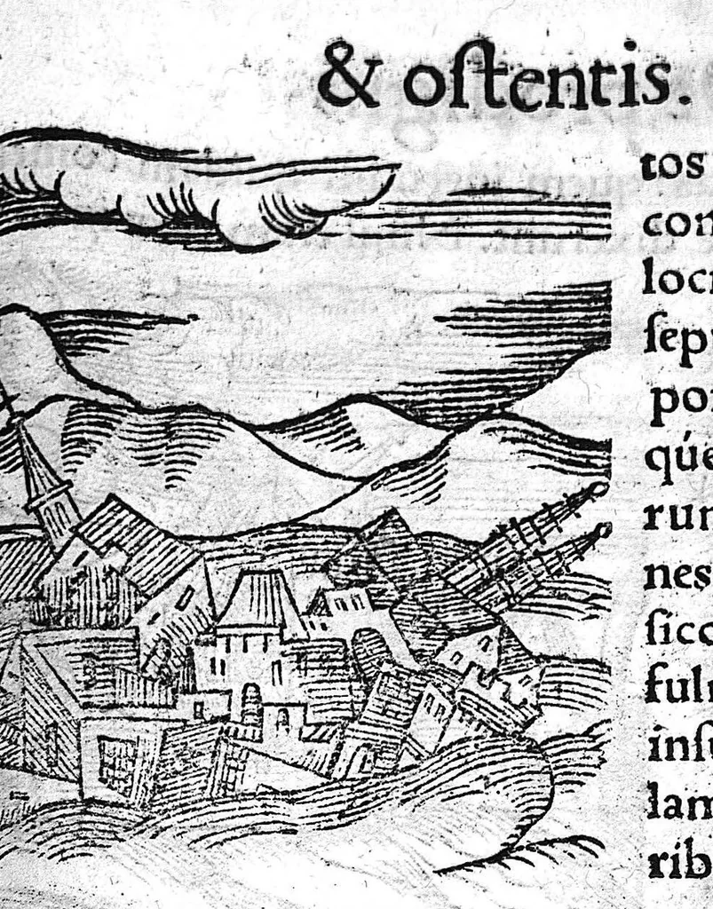 An illustration from Prodigiorum ac ostentorum chronicon, quae, praeter naturae ordinem, et in superioribus et his inferioribus mundi regionibus, ab exordio mundi usque ad haec nostra tempora acciderunt... conscriptum per Conradum Lycosthenem,..., 1557, leaf 298