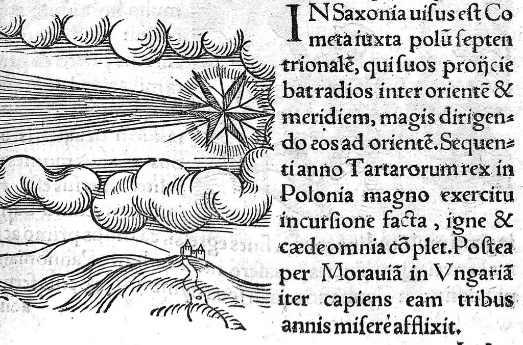 An illustration from Prodigiorum ac ostentorum chronicon, quae, praeter naturae ordinem, et in superioribus et his inferioribus mundi regionibus, ab exordio mundi usque ad haec nostra tempora acciderunt... conscriptum per Conradum Lycosthenem,..., 1557, leaf 446