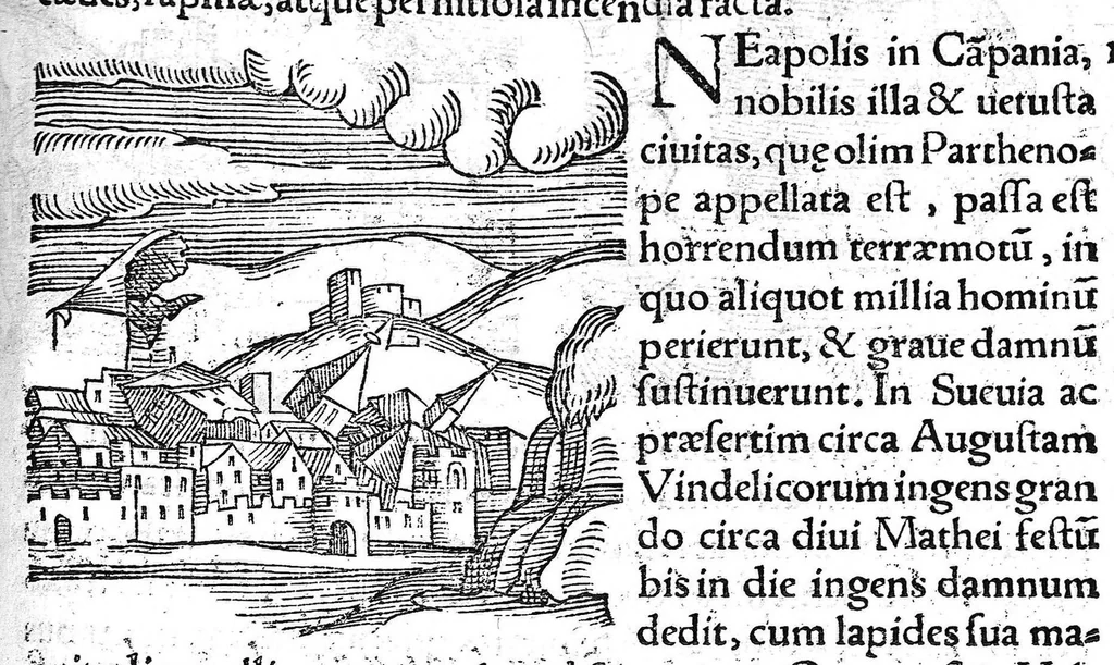 An illustration from Prodigiorum ac ostentorum chronicon, quae, praeter naturae ordinem, et in superioribus et his inferioribus mundi regionibus, ab exordio mundi usque ad haec nostra tempora acciderunt... conscriptum per Conradum Lycosthenem,..., 1557, leaf 492