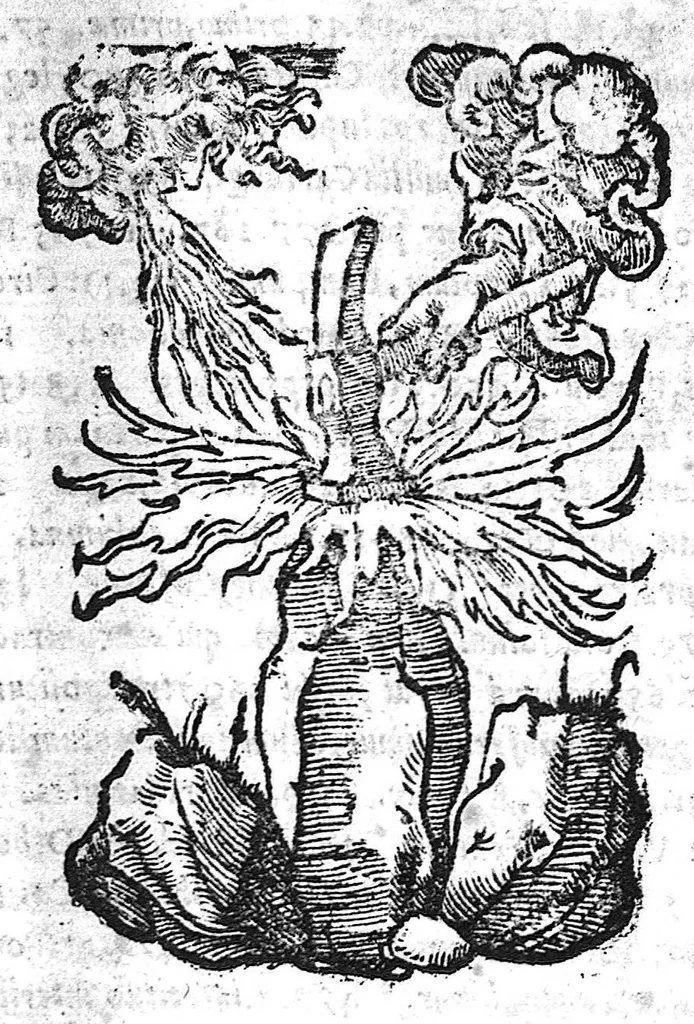 An illustration from Prodigiorum ac ostentorum chronicon, quae, praeter naturae ordinem, et in superioribus et his inferioribus mundi regionibus, ab exordio mundi usque ad haec nostra tempora acciderunt... conscriptum per Conradum Lycosthenem,..., 1557, leaf 682