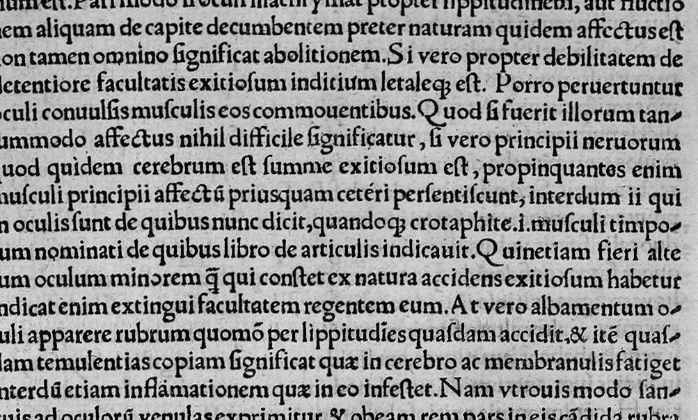 An illustration from Enrici a Cuellar (...) ad libros tres praedictionum hippocr. Commento etiam Galeni aposito, 1543, leaf 52