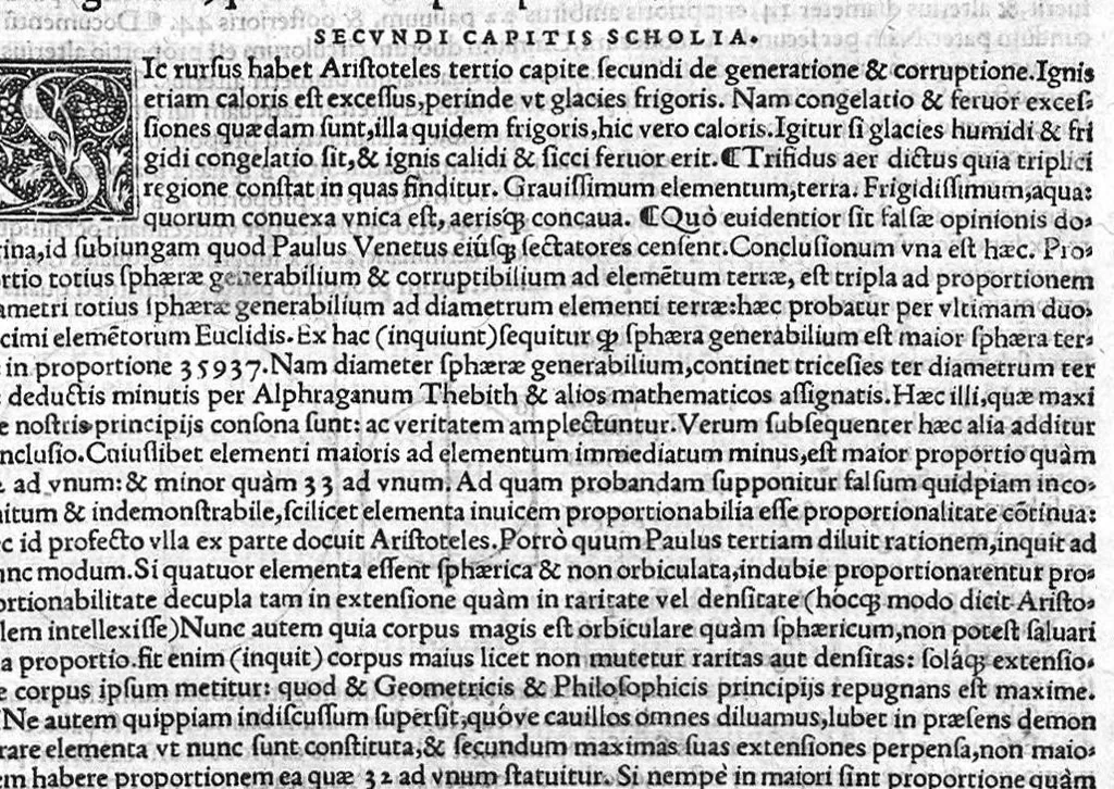 An illustration from Joannis Fernelii ambianatis Cosmotheoria, libros duos complexa : Prior, mundi totius & formam & compositionem : ejus subinde partium (quae elementa & caelestia sunt corpora) situs & magnitudines : orbium tandem motus quosvis solerter reserat. Posterior, ex motibus siderum loca & passiones disquirit : interspersis documentis haud poenitendum aditum ad astronomicas tabulas suppeditantibus. Haecque sejunctim tandem expedite praebet Planethodium. Cujusque capiti, perbrevia, demonstrationum loco, adjecta sunt scholia., 1528, leaf 22