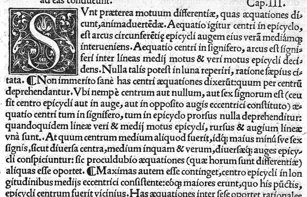 An illustration from Joannis Fernelii ambianatis Cosmotheoria, libros duos complexa : Prior, mundi totius & formam & compositionem : ejus subinde partium (quae elementa & caelestia sunt corpora) situs & magnitudines : orbium tandem motus quosvis solerter reserat. Posterior, ex motibus siderum loca & passiones disquirit : interspersis documentis haud poenitendum aditum ad astronomicas tabulas suppeditantibus. Haecque sejunctim tandem expedite praebet Planethodium. Cujusque capiti, perbrevia, demonstrationum loco, adjecta sunt scholia., 1528, leaf 78
