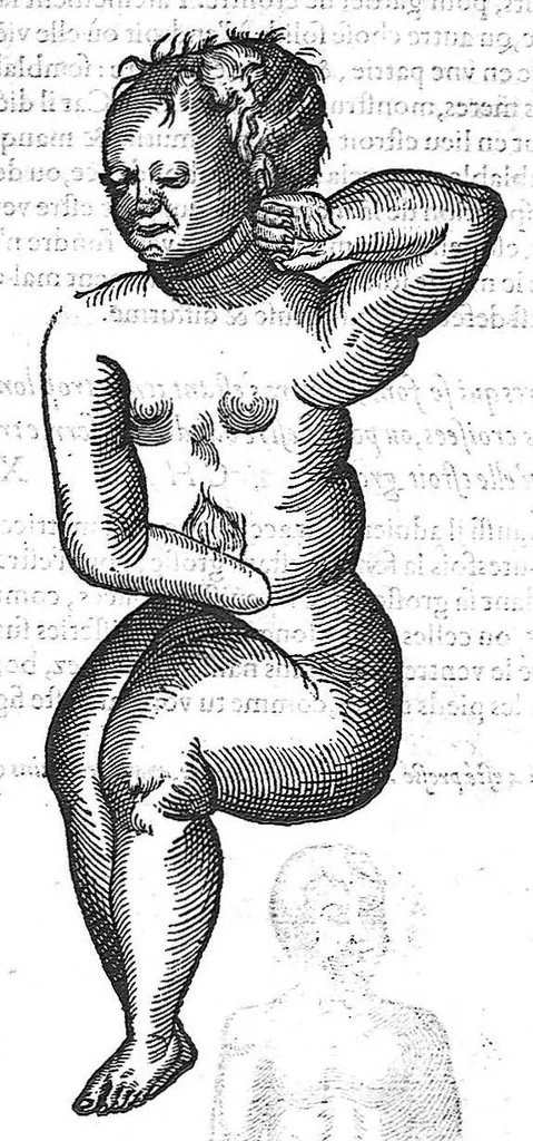 An illustration from Les Oeuvres d'Ambroise Paré,... divisées en vingt huict livres avec les figures et portraicts, tant de l'anatomie que des instruments de chirurgie, et de plusieurs monstres, reveuës et augmentées par l'autheur. Quatriesme Edition., 1585, leaf 1068
