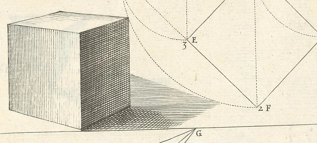An illustration from La perspective curieuse ou magie artificielle des effets merveilleux de l'optique, la catoptique, la dioptique, 1638, leaf 158