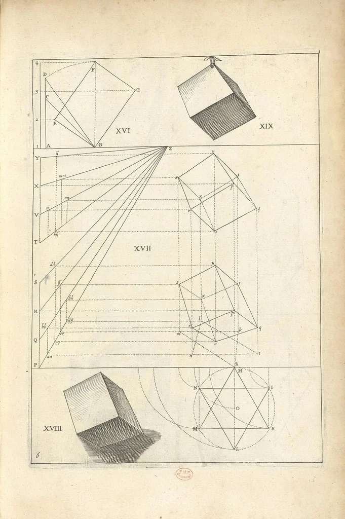 An illustration from La perspective curieuse ou magie artificielle des effets merveilleux de l'optique, la catoptique, la dioptique, 1638, leaf 162