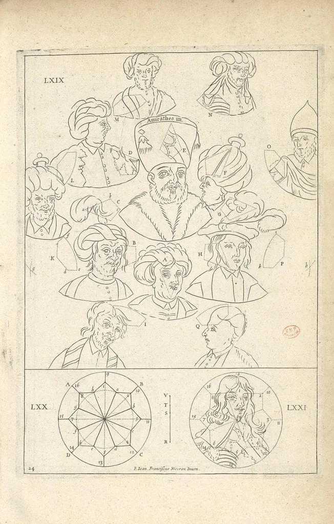 An illustration from La perspective curieuse ou magie artificielle des effets merveilleux de l'optique, la catoptique, la dioptique, 1638, leaf 198