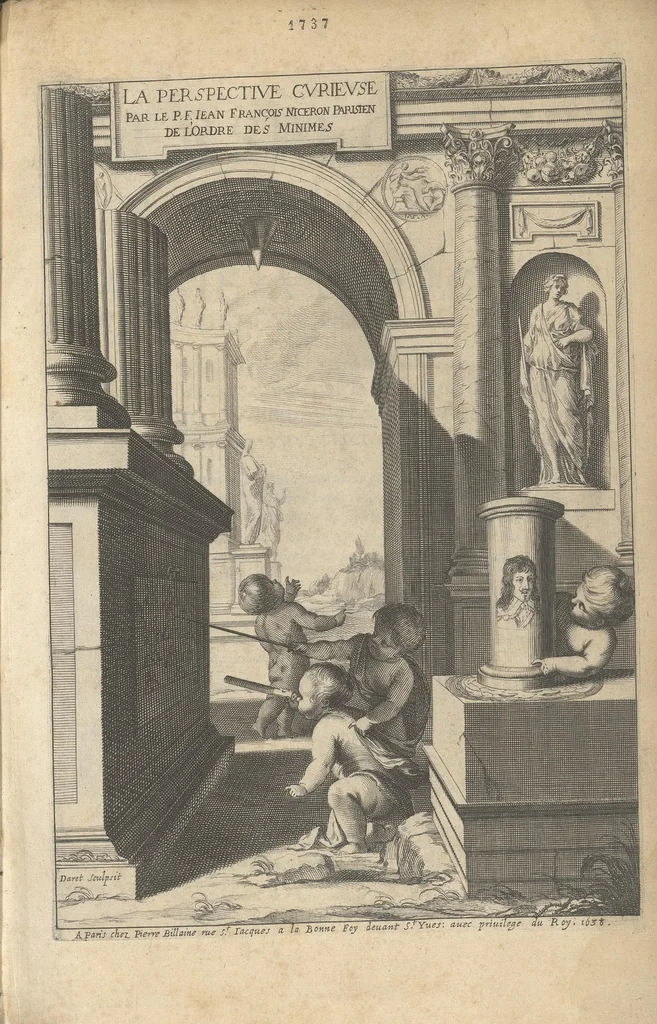 An illustration from La perspective curieuse ou magie artificielle des effets merveilleux de l'optique, la catoptique, la dioptique, 1638, leaf 6