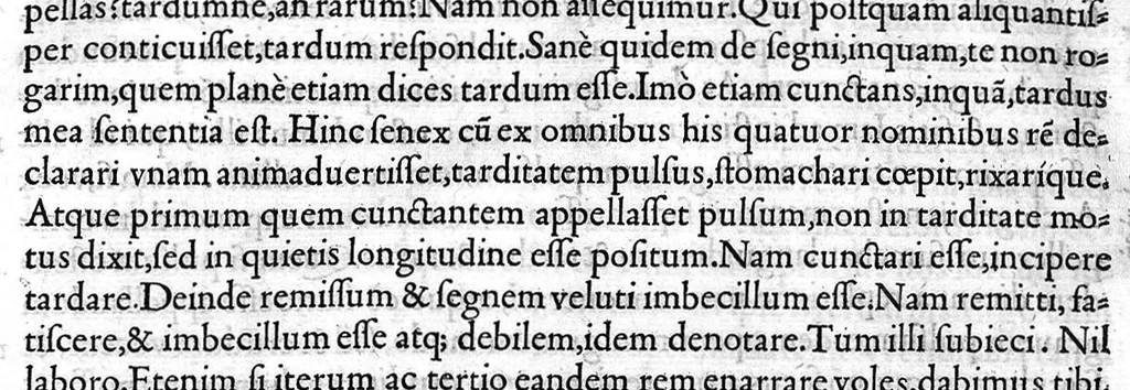 An illustration from Galeni Opera de pvlsibvs Hermanno Crvserio Campensi interprete. Quae in hoc opere continentur, proxima pagina indicabit, 1532, leaf 58