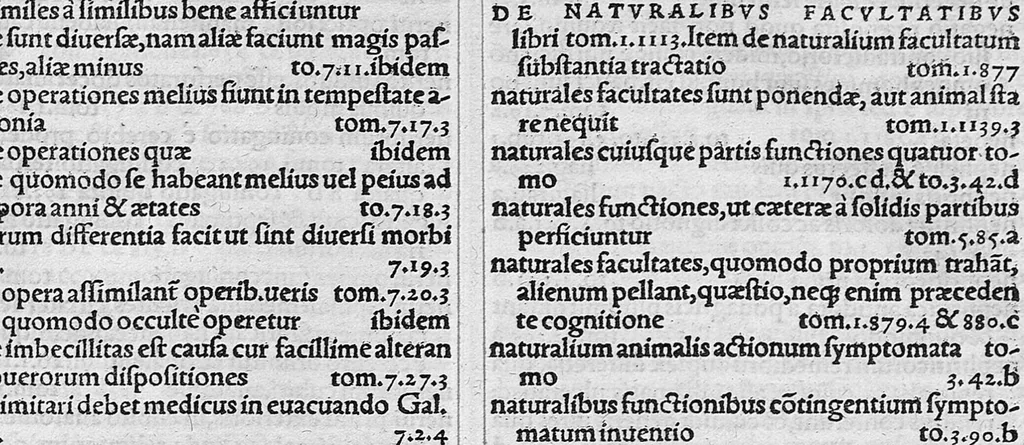 An illustration from Galeni Pergameni ... opera quae ad nos extant omnia / vol. 9- index, 1549, leaf 200