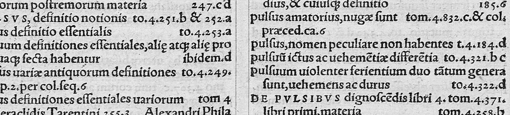 An illustration from Galeni Pergameni ... opera quae ad nos extant omnia / vol. 9- index, 1549, leaf 244