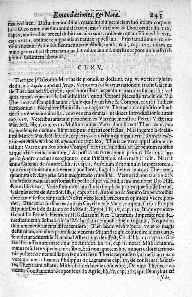 An illustration from Scriboni Largi Compositiones Medicae. Johannes Rhodius recensuit, Notis illustravit, Lexicon scribonianum adjecit., 1655, leaf 416