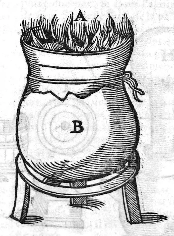 An illustration from Le grand dispensaire ou thresor general et particulier des preservatifs ramasse et brisé par Ian Jacques Wecker... le tout par Ian Du Val D.M. d'Yssouldun, 1609, leaf 134