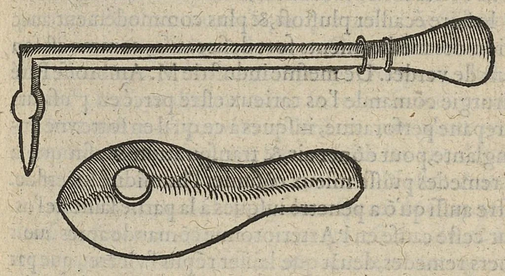 An illustration from Chirurgie françoise ... avec plusieurs figures des instrumens nécessaires pour l'opération manuelle, 1610, leaf 108