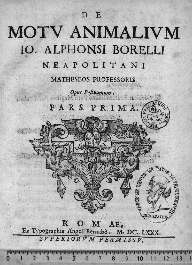 An illustration from De Motu animalium, Jo. Alphonsi Borelli,... opus posthumum. Pars prima, 1680, leaf 0