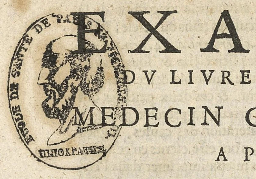 An illustration from Traicté pour la conservation de la santé et sur la saignee de ce temps, ...troisième édition..., 1650, leaf 646
