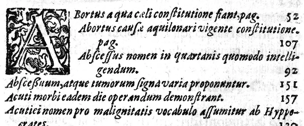 An illustration from Hyppocratis epidemialium observationum pars prima. : Quatuor contenta languentibus. In qua ne dum praxis methodica, cum auxiliis legitur, sed etiam multa quaestiones, philosophis, ac medicis utilissime, proponuntur. Marii Zuccari philosophi ac medici Neapolitani ..., 1621, leaf 11