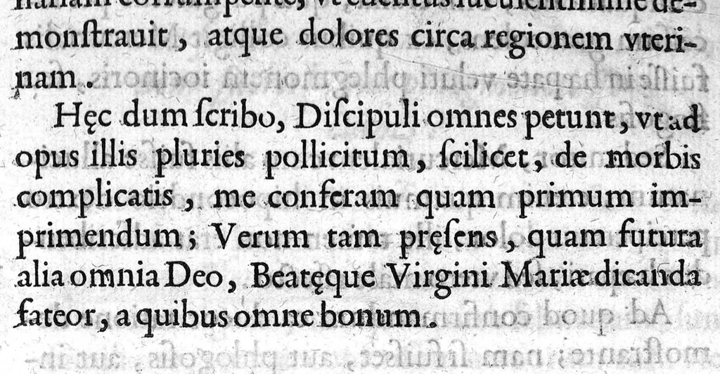 An illustration from Hyppocratis epidemialium observationum pars prima. : Quatuor contenta languentibus. In qua ne dum praxis methodica, cum auxiliis legitur, sed etiam multa quaestiones, philosophis, ac medicis utilissime, proponuntur. Marii Zuccari philosophi ac medici Neapolitani ..., 1621, leaf 317