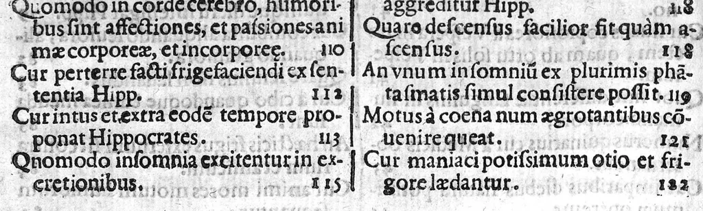 An illustration from De Cognitu difficilibus in praxi ex libello Hippocratis de insomniis, et ex libris Avenzoaris, per commentaria et sententias dilucidatas..., 1628, leaf 27