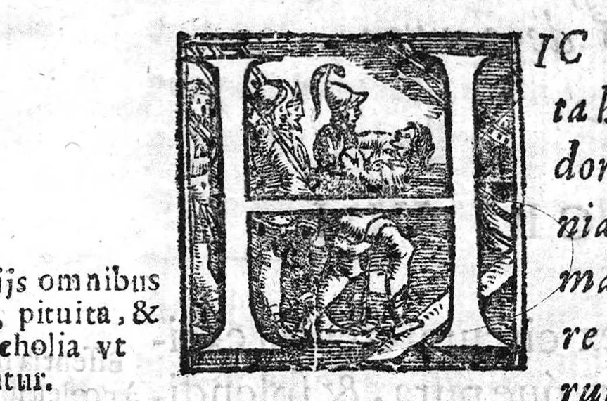 An illustration from De Cognitu difficilibus in praxi ex libello Hippocratis de insomniis, et ex libris Avenzoaris, per commentaria et sententias dilucidatas..., 1628, leaf 67