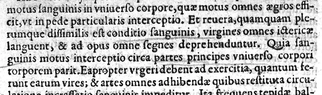 An illustration from In libellum Hippocratis de virginum morbis commentatio paraphrastica. Ubi de morbis capitis et aliis qui prodeunt ex intercepto, imminuto, depravato, et adaucto circulari motu sanguinis; ac eorum curatione; idque expositione continua difficillimorum contextuum ex variis Hippocratis libris. Auctore M. Claudio Tardy Doctore medico Parisiensi, 1648, leaf 27