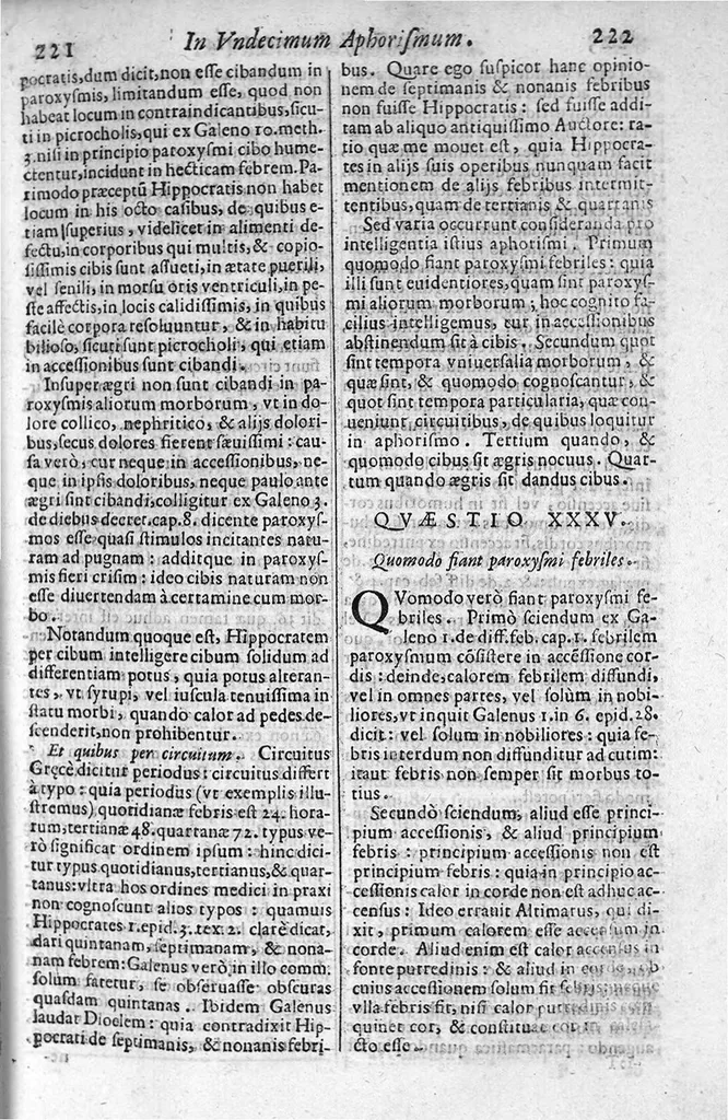 An illustration from Commentaria in primam sectionem Aphorismorum Hippocratis, 1629, leaf 134