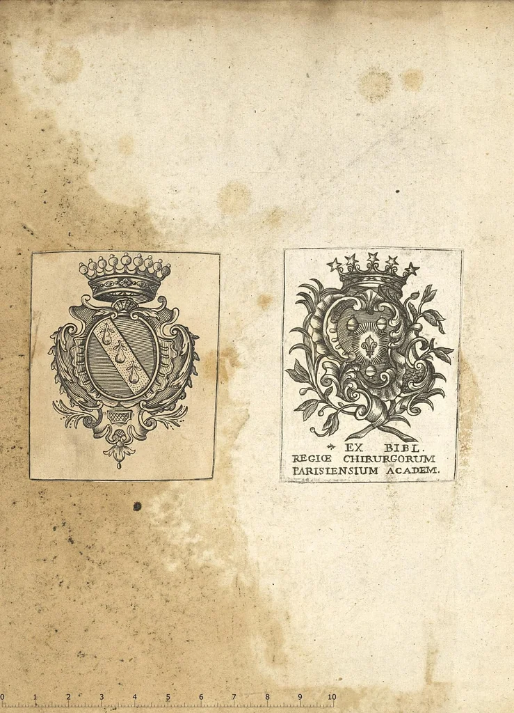 An illustration from Les oeuvres du grand Hippocrate divisee en deux tomes ou toutes les classes de la vie de la naissance & de la conservation de la santé ; les signes & les symptomes de toutes les maladies sont nettenement expliquées avec leur guerison, par les lumieres du mouvement circulaire, et autres nouvelles experiences, 1667, leaf 1