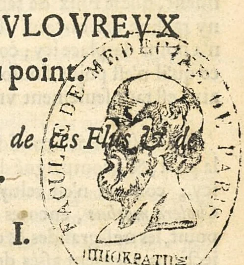 An illustration from Discours et advis sur les flus du ventre douloureux, soit qu'il y ait du Sang ou point, sur le trousse-galant dict choleras-morbus..., 1643, leaf 10