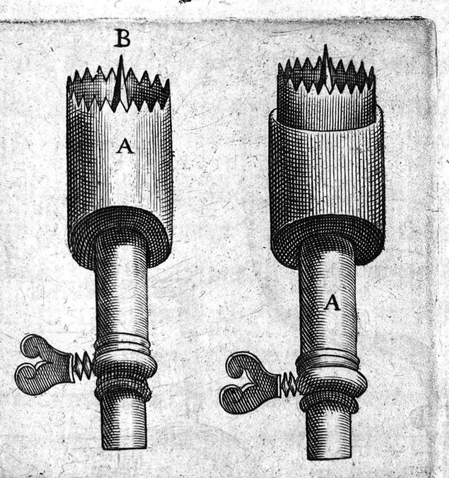 An illustration from A. Cornelii Celsi de Re Medica liber octavus. ejus priora quatuor Capita Commentariis illustrata a Petro Paaw, 1616, leaf 84