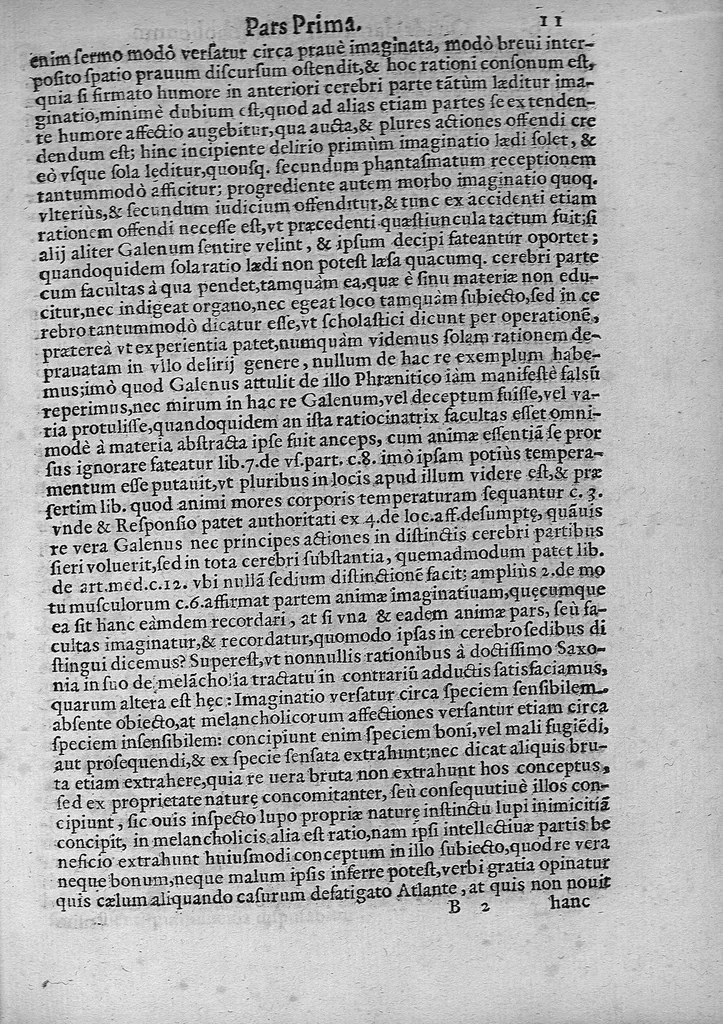 An illustration from Quadripartitum melancholicum : quo variae quaestiones de melancholiae morbo, essentia, differentiis, causis, prognosi, curatione habentur, et plura de morbo hypocondriaco ..., 1645, leaf 14