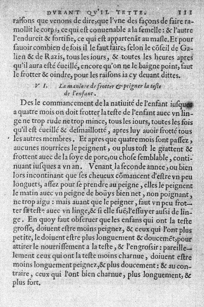 An illustration from Cinq livres de la maniere de nourrir et gouverner les enfans des leur naissance. Par M. Simon de Vallambert, Medecin de madame la Duchesse de Savoye et de Berry, et depuys peu de temps, de monseigneur le Duc d’Orleans,, 1565, leaf 119