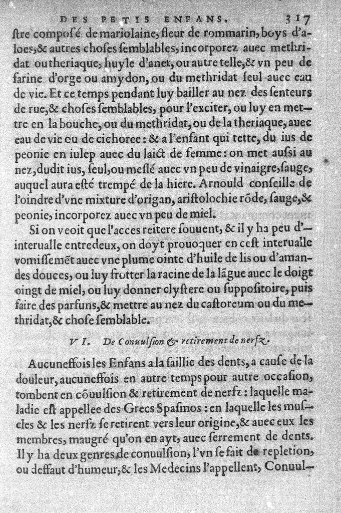 An illustration from Cinq livres de la maniere de nourrir et gouverner les enfans des leur naissance. Par M. Simon de Vallambert, Medecin de madame la Duchesse de Savoye et de Berry, et depuys peu de temps, de monseigneur le Duc d’Orleans,, 1565, leaf 325